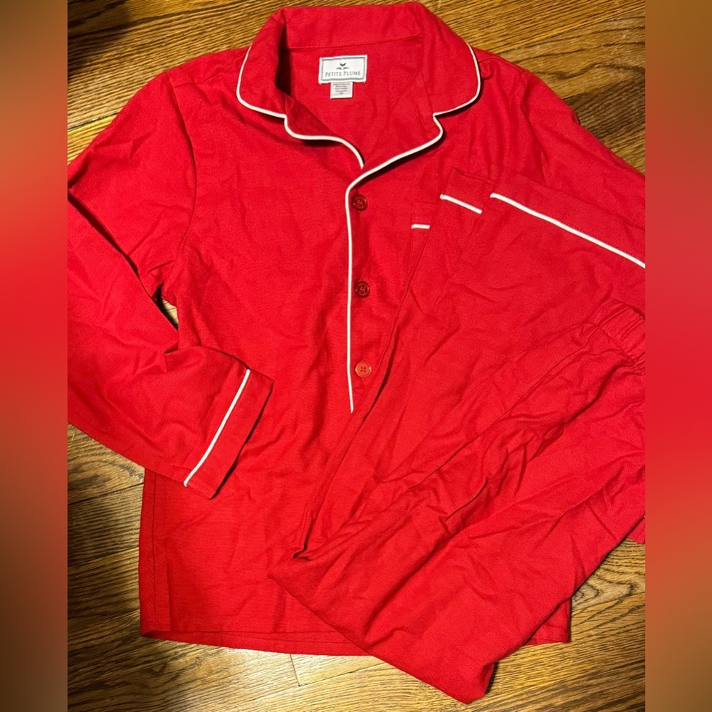 Petite Plum Size 10 Lightweight Flannel Red Pajama Set